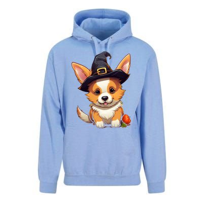 Cute Thanksgiving Fall Witches Hat Pilgrim Halloween Corgi Gift Unisex Surf Hoodie