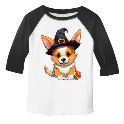 Cute Thanksgiving Fall Witches Hat Pilgrim Halloween Corgi Gift Toddler Fine Jersey T-Shirt