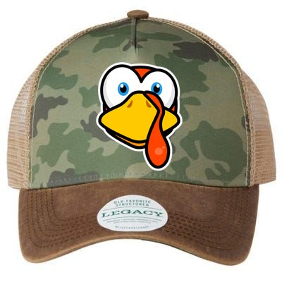 Cute Turkey Face Thanksgiving Costume Gift Legacy Tie Dye Trucker Hat