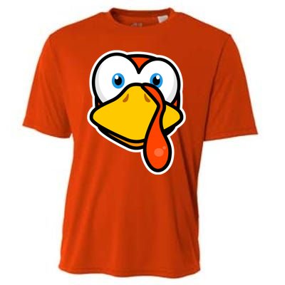 Cute Turkey Face Thanksgiving Costume Gift Cooling Performance Crew T-Shirt