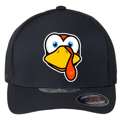 Cute Turkey Face Thanksgiving Costume Gift Flexfit Unipanel Trucker Cap