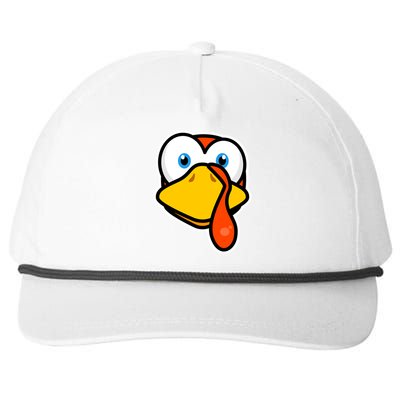 Cute Turkey Face Thanksgiving Costume Gift Snapback Five-Panel Rope Hat