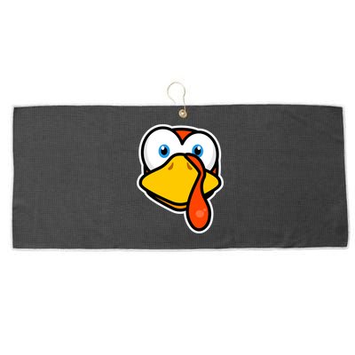 Cute Turkey Face Thanksgiving Costume Gift Large Microfiber Waffle Golf Towel