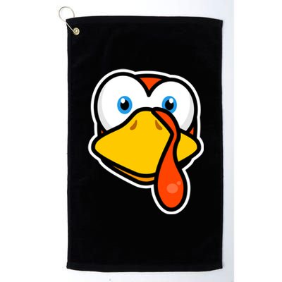 Cute Turkey Face Thanksgiving Costume Gift Platinum Collection Golf Towel