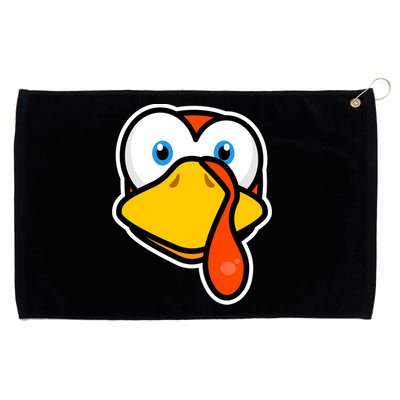 Cute Turkey Face Thanksgiving Costume Gift Grommeted Golf Towel