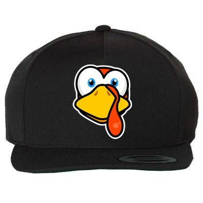 Cute Turkey Face Thanksgiving Costume Gift Wool Snapback Cap