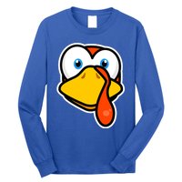 Cute Turkey Face Thanksgiving Costume Gift Long Sleeve Shirt