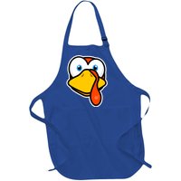 Cute Turkey Face Thanksgiving Costume Gift Full-Length Apron With Pockets