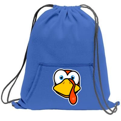 Cute Turkey Face Thanksgiving Costume Gift Sweatshirt Cinch Pack Bag