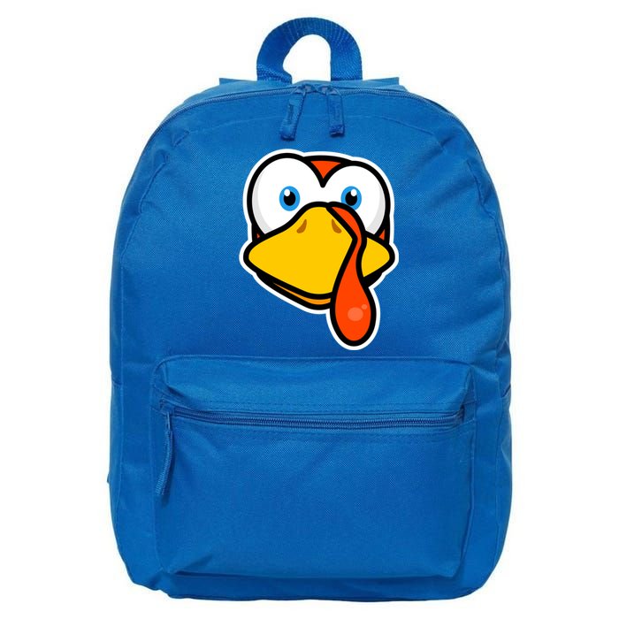 Cute Turkey Face Thanksgiving Costume Gift 16 in Basic Backpack