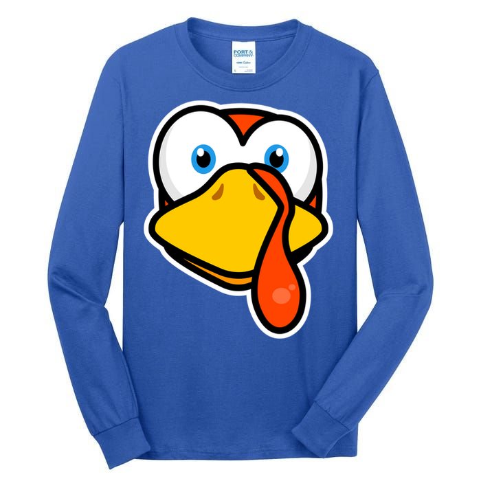 Cute Turkey Face Thanksgiving Costume Gift Tall Long Sleeve T-Shirt