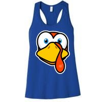 Cute Turkey Face Thanksgiving Costume Gift Women's Racerback Tank