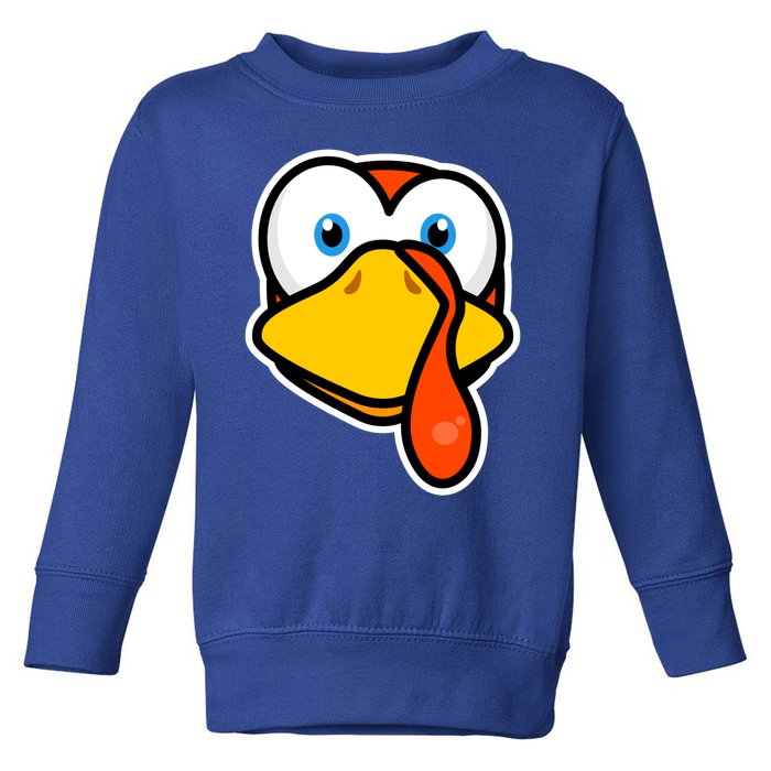 Cute Turkey Face Thanksgiving Costume Gift Toddler Sweatshirt