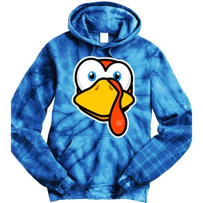 Cute Turkey Face Thanksgiving Costume Gift Tie Dye Hoodie