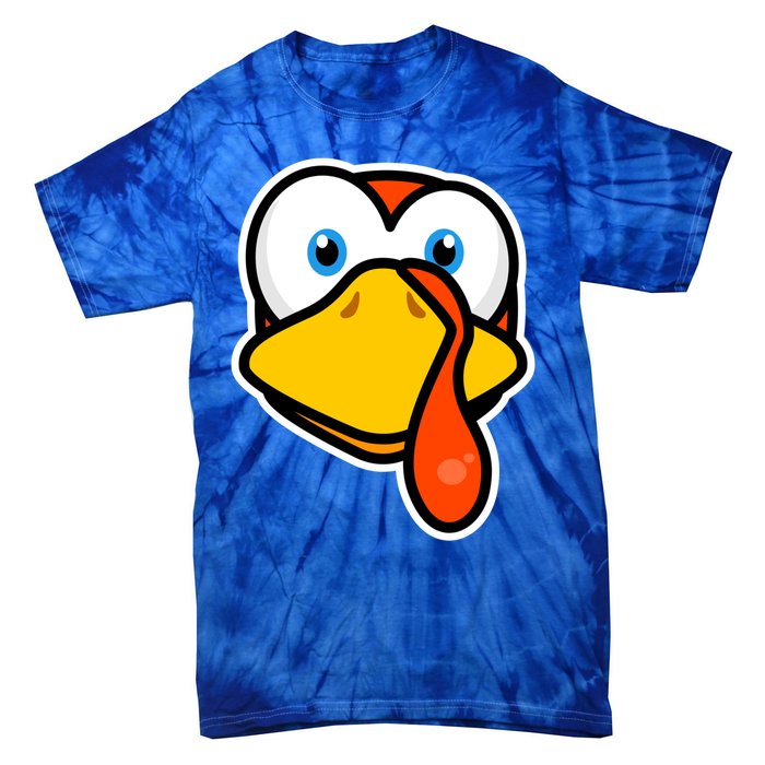 Cute Turkey Face Thanksgiving Costume Gift Tie-Dye T-Shirt