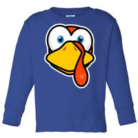 Cute Turkey Face Thanksgiving Costume Gift Toddler Long Sleeve Shirt