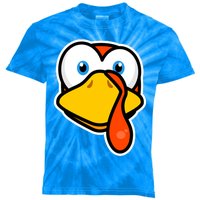 Cute Turkey Face Thanksgiving Costume Gift Kids Tie-Dye T-Shirt