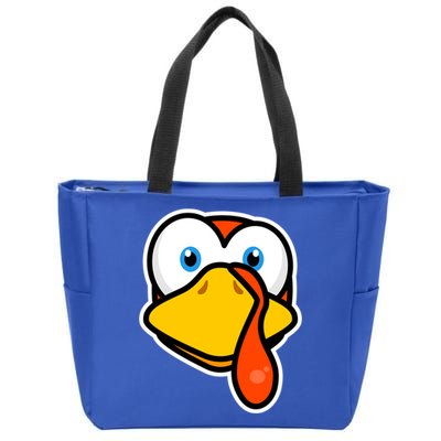 Cute Turkey Face Thanksgiving Costume Gift Zip Tote Bag