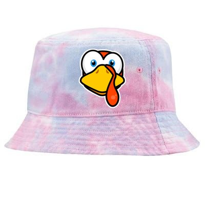 Cute Turkey Face Thanksgiving Costume Gift Tie-Dyed Bucket Hat