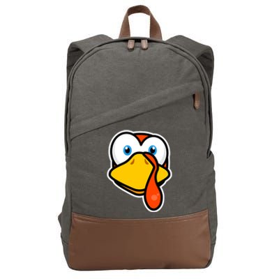 Cute Turkey Face Thanksgiving Costume Gift Cotton Canvas Backpack