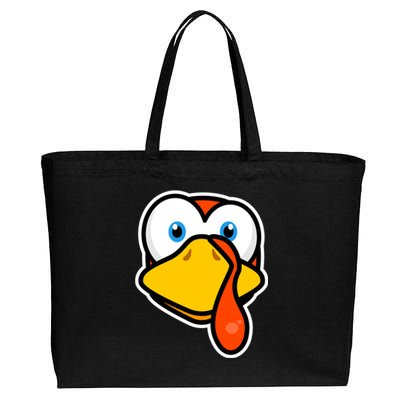 Cute Turkey Face Thanksgiving Costume Gift Cotton Canvas Jumbo Tote