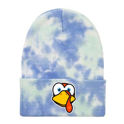 Cute Turkey Face Thanksgiving Costume Gift Tie Dye 12in Knit Beanie