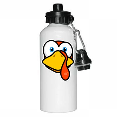 Cute Turkey Face Thanksgiving Costume Gift Aluminum Water Bottle