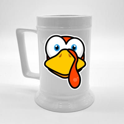 Cute Turkey Face Thanksgiving Costume Gift Beer Stein