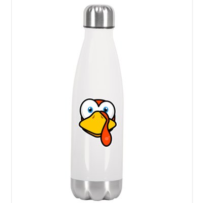 Cute Turkey Face Thanksgiving Costume Gift Stainless Steel Insulated Water Bottle