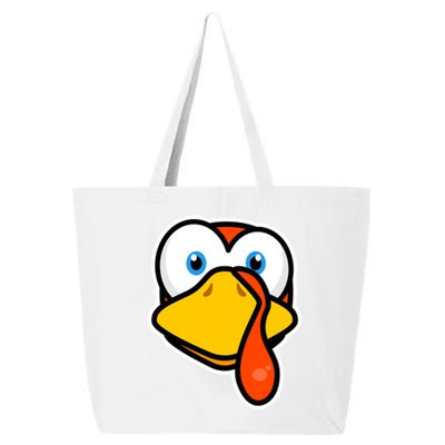 Cute Turkey Face Thanksgiving Costume Gift 25L Jumbo Tote