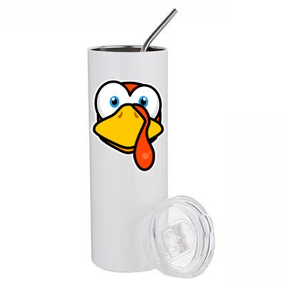 Cute Turkey Face Thanksgiving Costume Gift Stainless Steel Tumbler