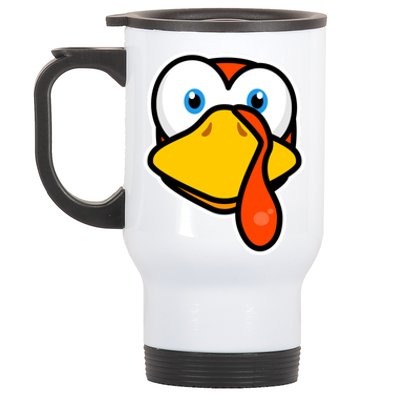 Cute Turkey Face Thanksgiving Costume Gift Stainless Steel Travel Mug