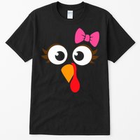 Cool Turkey Face Pink Bow For Funny Thanksgiving Tall T-Shirt