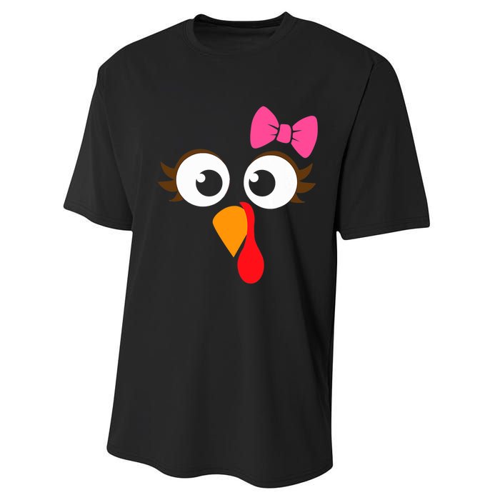 Cool Turkey Face Pink Bow For Funny Thanksgiving Performance Sprint T-Shirt