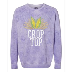 Crop Top Farm Pun Corn Farming Agriculture Funny Farmer Colorblast Crewneck Sweatshirt