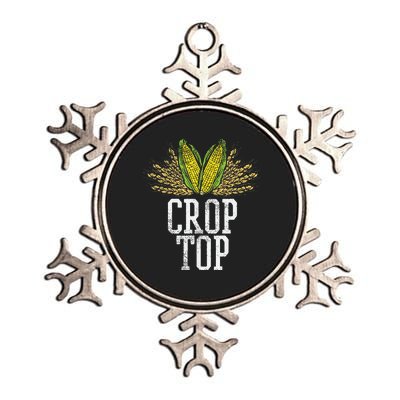 Crop Top Farm Pun Corn Farming Agriculture Funny Farmer Metallic Star Ornament