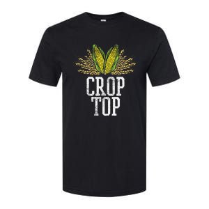 Crop Top Farm Pun Corn Farming Agriculture Funny Farmer Softstyle CVC T-Shirt