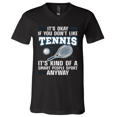 Cute Tennis For Tennis Players Coach Sports Humor V-Neck T-Shirt