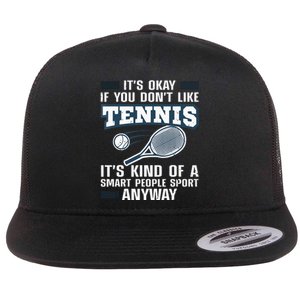 Cute Tennis For Tennis Players Coach Sports Humor Flat Bill Trucker Hat