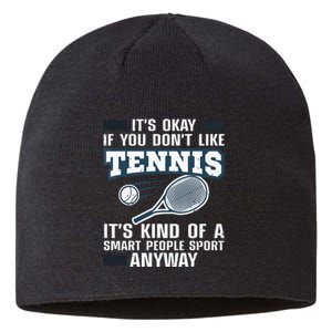 Cute Tennis For Tennis Players Coach Sports Humor Sustainable Beanie