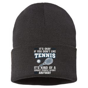 Cute Tennis For Tennis Players Coach Sports Humor Sustainable Knit Beanie