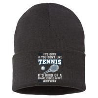 Cute Tennis For Tennis Players Coach Sports Humor Sustainable Knit Beanie