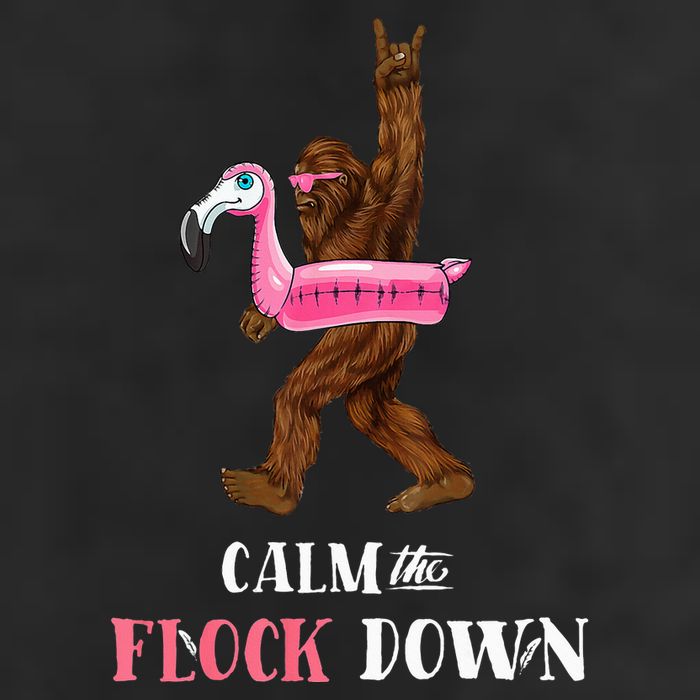 Calm The Flock Down Funny Pool Party Bigfoot Flamingo Cool Comfort Performance Bucket Hat
