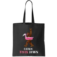 Calm The Flock Down Funny Pool Party Bigfoot Flamingo Bag