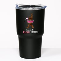 Calm The Flock Down Funny Pool Party Bigfoot Flamingo Tumbler