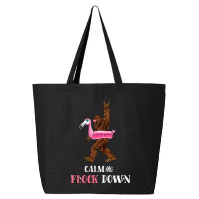 Calm The Flock Down Funny Pool Party Bigfoot Flamingo 25L Jumbo Tote