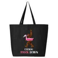 Calm The Flock Down Funny Pool Party Bigfoot Flamingo 25L Jumbo Tote