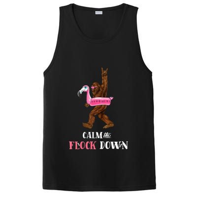 Calm The Flock Down Funny Pool Party Bigfoot Flamingo PosiCharge Competitor Tank