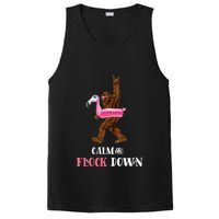 Calm The Flock Down Funny Pool Party Bigfoot Flamingo PosiCharge Competitor Tank