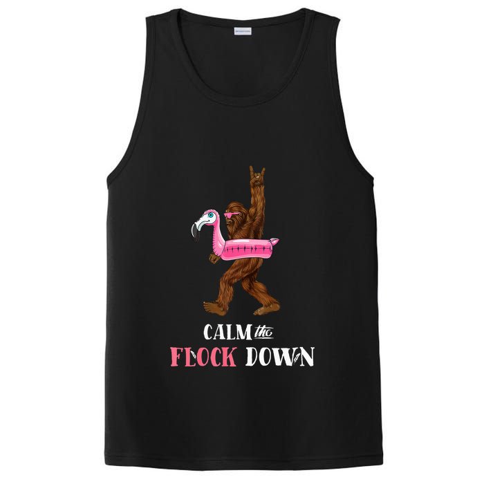 Calm The Flock Down Funny Pool Party Bigfoot Flamingo PosiCharge Competitor Tank